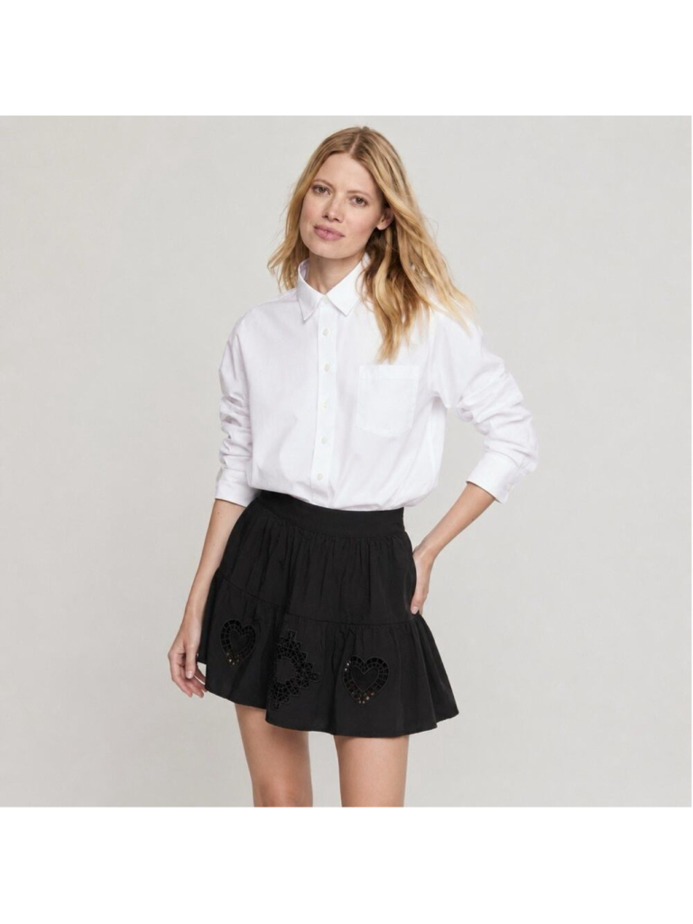 The Shirt By Rochelle Behrens Black Cutout Shape Mini Skirt S